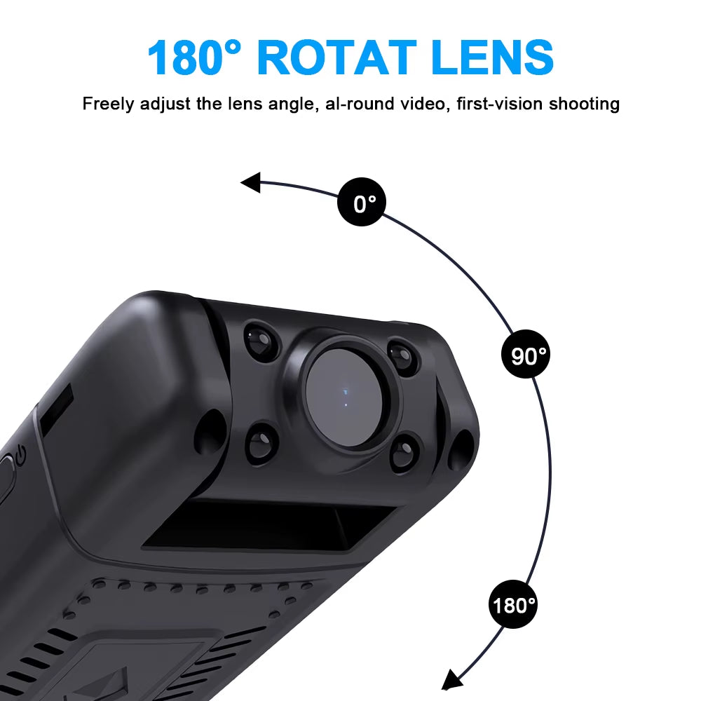 Mini Camera with 130° Wide Angle and Emergency Recording Mini Camera, 1080P HD Video Recorder Action Camera Wifi / Bluetooth