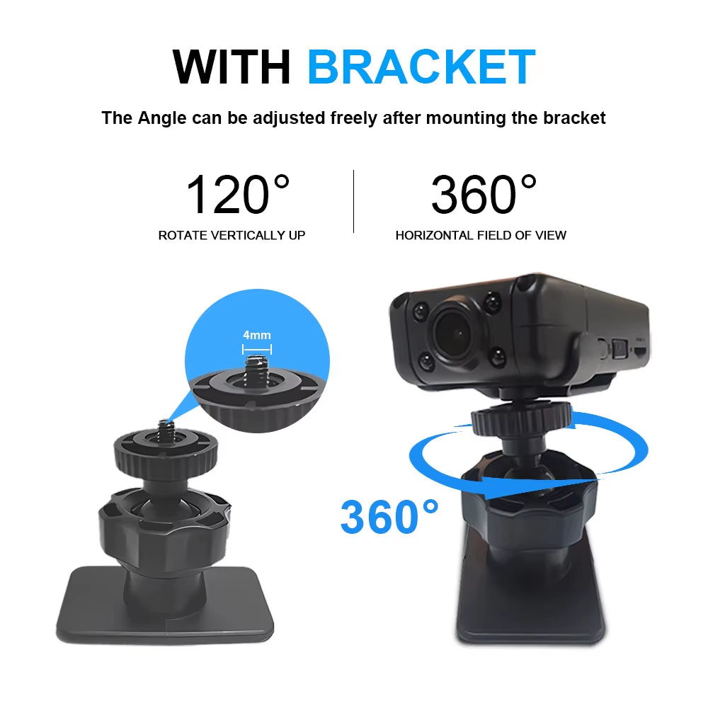 Mini Camera with 130° Wide Angle and Emergency Recording Mini Camera, 1080P HD Video Recorder Action Camera Wifi / Bluetooth