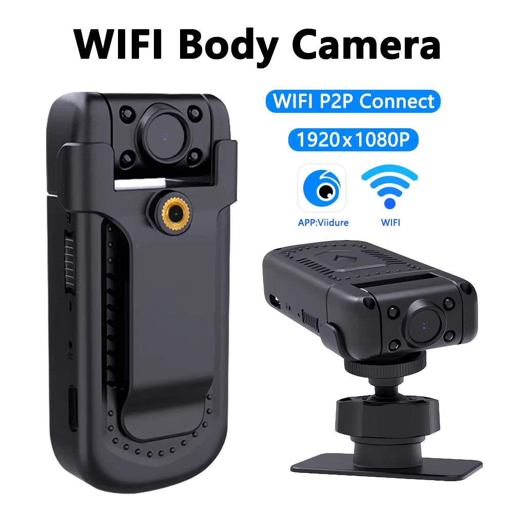 Mini Camera with 130° Wide Angle and Emergency Recording Mini Camera, 1080P HD Video Recorder Action Camera Wifi / Bluetooth